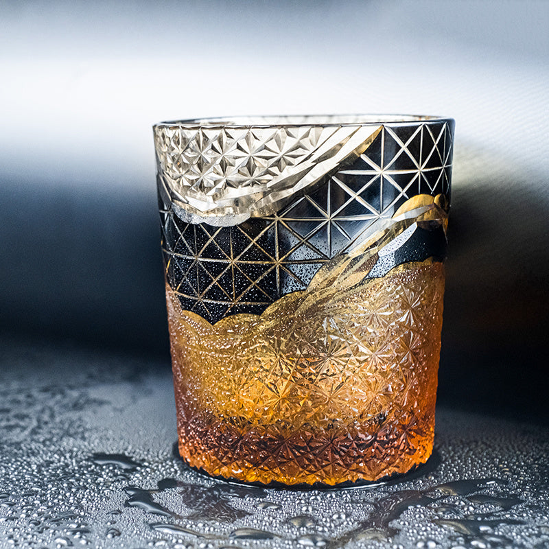 Retro Japanese Hand-carved Whiskey Glass