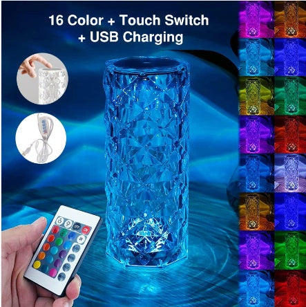 Creative Crystal Diamond Table Lamp Rechargeable Acrylic Bedroom Bedside